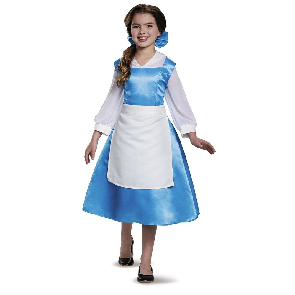 Disney Princess Belle Beauty & the Beast Blue Dress Costume for Girls Size 7/8